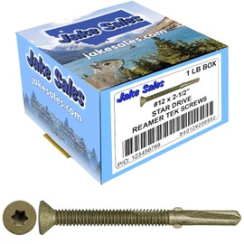 Jake Sales #12x2-1/2 Reamer Tek Torx/Star Head Self-Drilling Wood to Metal Screws - for Flatbeds, Trailers or Fastening Wood to Steel - T25 Torx Screw Head - (1 Pound Approx. 50 Screws)