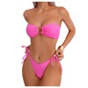 GORGLITTER Women's Bandeau Bikini Sets Strapless Bikini Top Thong High