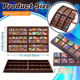 Holographic Chocolate Molds Resin Silicone Chocolate Deep Thick Molds for Reusable DIY Baking Wax Melts(Classic Style)