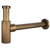Luxury Bathroom Kitchen Bottle Trap Waste Pipe Round Antique Brass