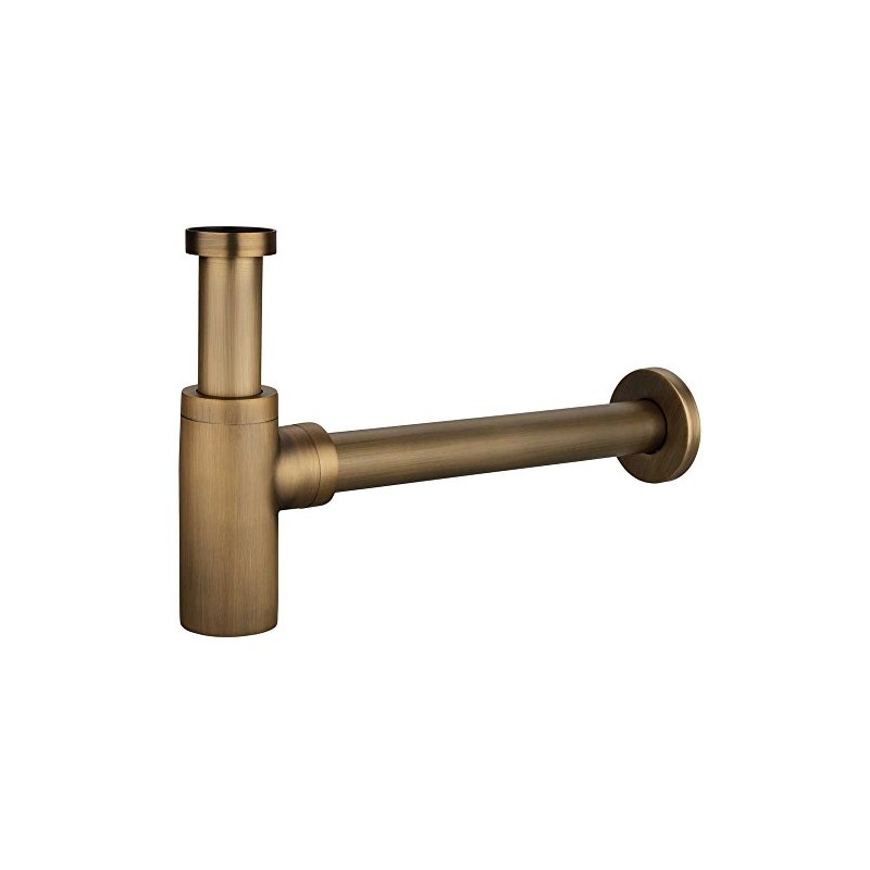 Luxury Bathroom Kitchen Bottle Trap Waste Pipe Round Antique Brass