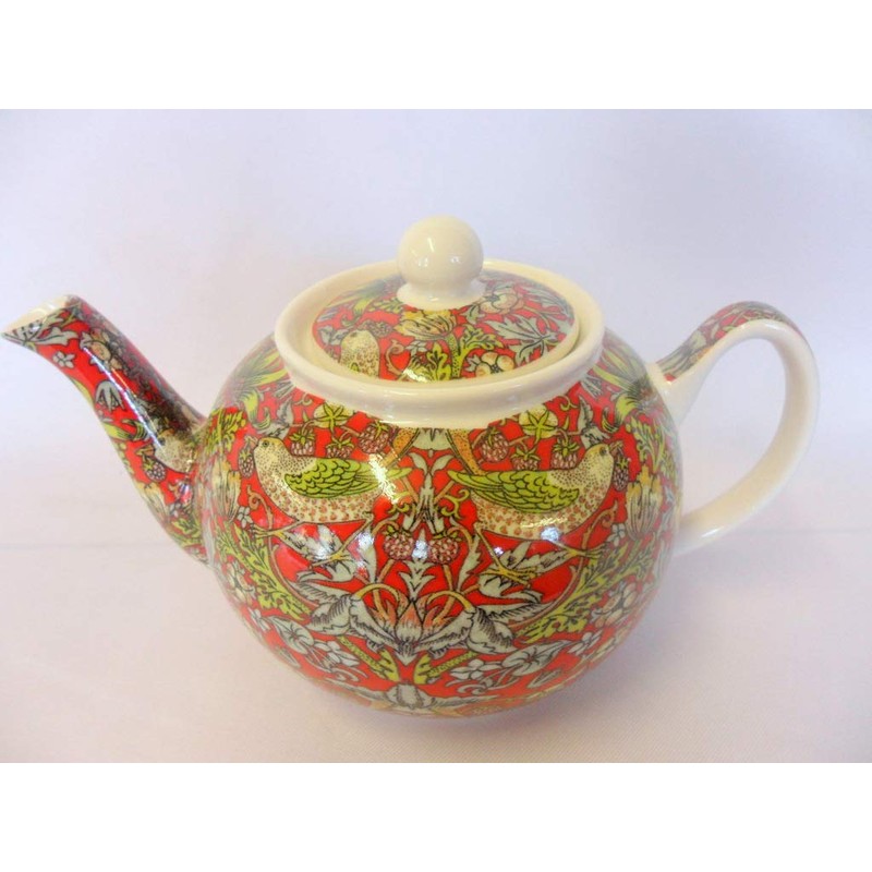 William Morris red Strawberry Thief 2 Cup teapot from The