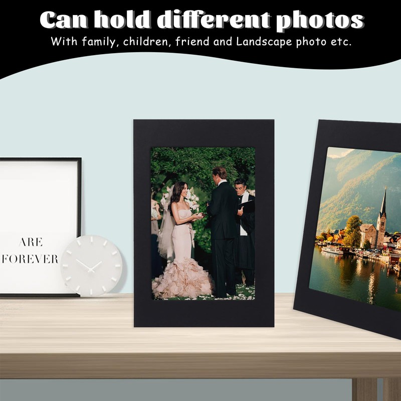 JMUQ 50 Pack Paper Picture Frames 4x6, Black Picture Frames