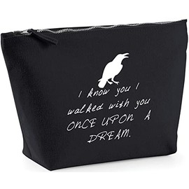 Hippowarehouse I Know You I Walked With You Once upon a dream Raven printed make up cosmetic wash bag 18x19x9cm