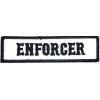ENFORCER Black and White Motorcycle Title Rank Tag Embroidered Iron