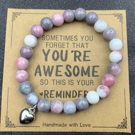 Inspirational Bracelets for Women Natural Stone Healing Relaxation Chakra Bracelet Gifts for Graduation Birthday Christmas Mothers day Valentines Thanksgiving Teacher Appreciation Gifts for Her Mom
