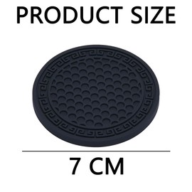JNNJ Pack of 2 Honeycomb Pattern Car Coasters, Car Coasters Made of PVC Plastic for Travel, Insert Coasters Slip Inner Cup Vehicle Accessories Mats Honeycomb (Black)
