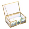 Hipiwe Glass Business Card Holder with Lid - Desktop Name