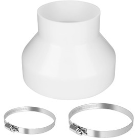DMJJSD® Ducting Reducer 150mm to 100mm/6 to 4 inch Duct Pipe Reduction Connector mit Stainless Hose Clips(91-114mm,141-165mm) Extractor Fan Reducer Circular Reducing Joint Duct Pipe Connector Adaptor