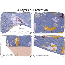 Padded Travel Cot Sheet Fitted 95x65 cm, Breathable Thick Baby Cot Bed Sheets Cot Mattress Protector, Quilted Cot bed fitted Sheet Foldable Mattress Pad, Soft Travel Cot Topper Cover