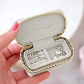 Stackers Oatmeal Petite Zipped Jewellery Box