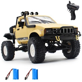 Mostop RC Car C14 Rock Crawler RC Truck 4x4 Climbing Vehicle with 2 Batteries, 2.4 Ghz Remote Control Car All Terrain Rock Crawler RC Car with Light & 2 Batteries, 4WD Off Road Hobby RC Cars for Boys