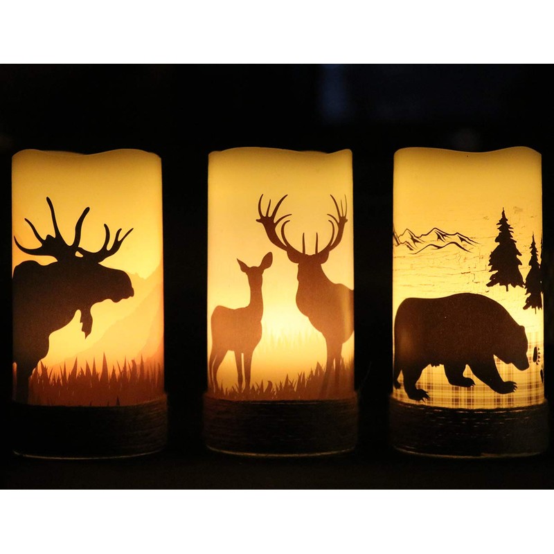 GenSwin Flameless Flickering Led Candles with Hemp Rope and 6H
