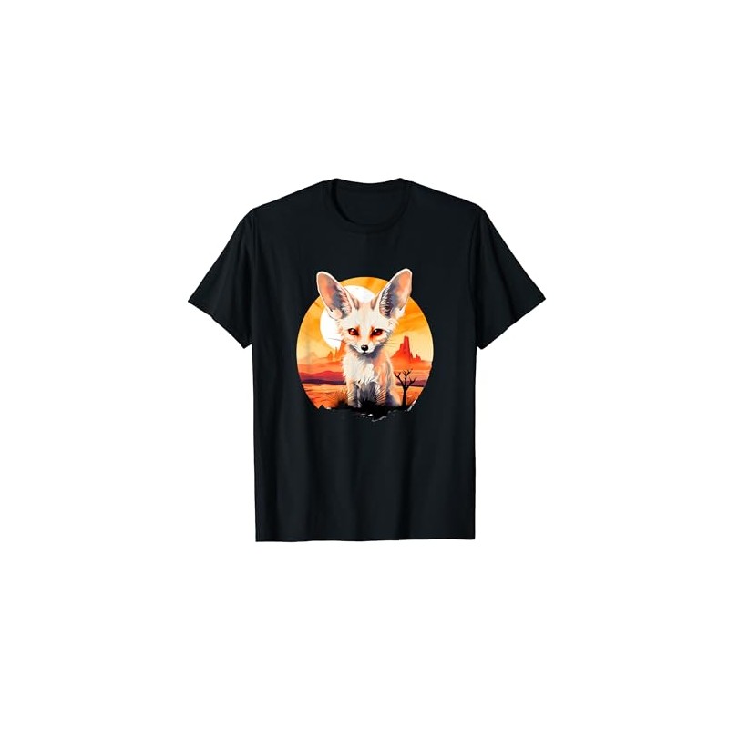 Watercolor Sunset Fennec Fox T-Shirt