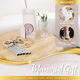 Tree of Life Memorial Wind Chimes for Loss of Loved One - Beautifully Packaged Memory Tree Windchimes in Memory of a Loved One - Sympathy Wind Chimes with Sympathy Card & Floral Keepsake (32" Size)