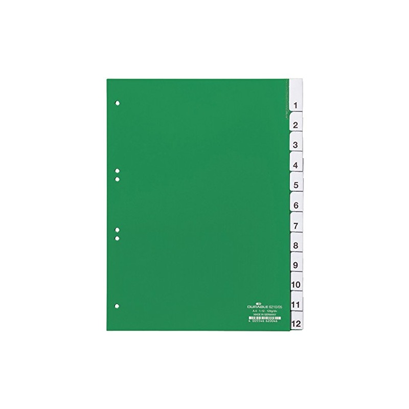 Durable 621005 1-12 Index File with Pre-Inserted Printed Inserts for