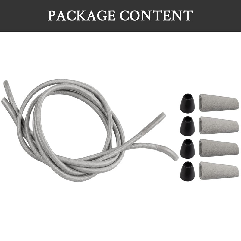 Endoto Shoelaces for Hey Dude Elastic Strings Replacement Laces Shoes(Color:Grey,Size:19Inch)