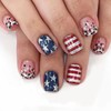 24Pcs 4th of July Press on Nails Medium Square Fake