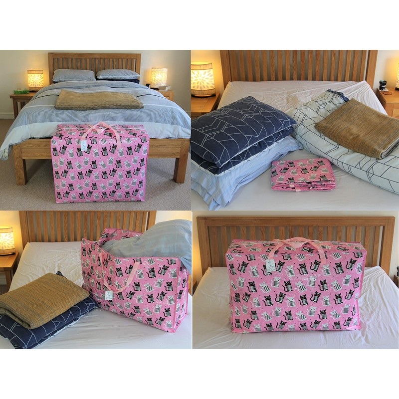 The Pescara Collection Pink Cats print Extra Large Storage Bag