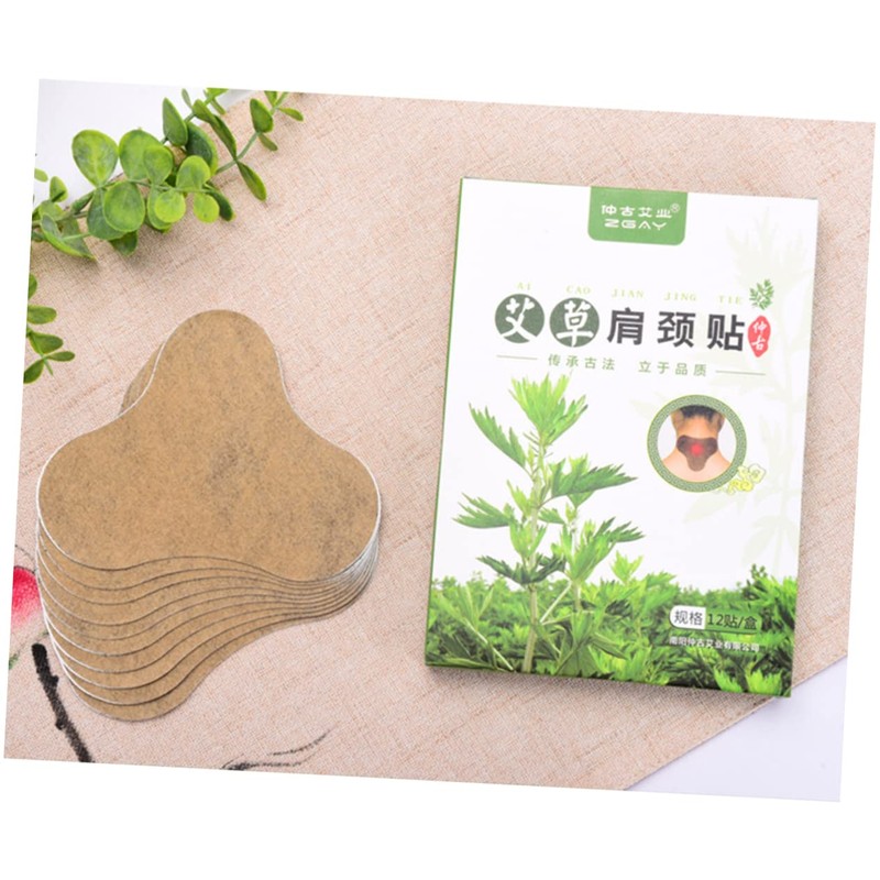 TOVINANNA 12pcs Moxibustion Stickers for Neck and Shoulder Self-heating Wormwood