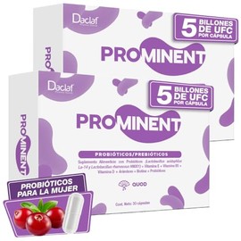 PROMINENT QUOD Probióticos  Prebióticos con Vitaminas para Mujer Microbiota Absorción de Nutrientes Intestinal 60 Días                                