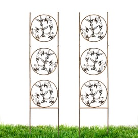 Set of 2 Hummingbird Metal Garden Trellis for Climbing Plants, Decorative Vegetables Flowers Vine Trellis for Outdoor Patio 55'' H x 12.4'' W