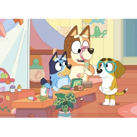 LISCIANI - Puzzle BLUEY - 4 Puzzles with 48 Pieces - Creative Game - Puzzle Game - Multiple Characters - Double-Sided - 2 in 1 - Puzzle and Colouring - 35 x 25 cm - For Children from 4 Years