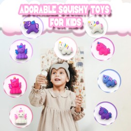 9 Pcs Unicorn Mochi Squishy Toys for Kids Party Favors, Kawaii Unicorn Squishies, Mini Animals Stress Relief Fidget Toys Bulk for Kids Prizes, Mochi Squishy Sensory Toy for Easter Basket Stuffers
