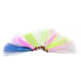 Sea Striker 20 Mylar Hair Sea Striker Duster Bucktail Jig Teaser Fishing Lure Fluke Bass Rig - Blue