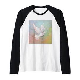 Graceful Peace Dove/Pastel/Olive Branches Raglan Baseball Tee