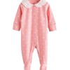 NEXT Pack of 3 Cotton Baby Pajamas with Collar, pink,