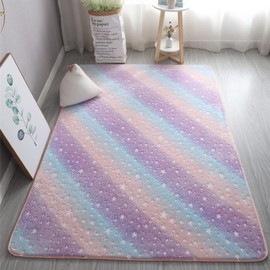 Gefosin Luminous Area Rug Glow in The Dark for Bedroom Living Room, Unique Soft Washable Modern Indoor Rugs for Children Dorm Home Decor, Rainbow Stars, 24 x 48 inch