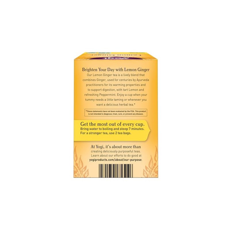 Pack of 1 x Yogi Tea Lemon Ginger - Caffeine