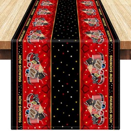 33 x 183 cm Table Runner Red Black Movie Night Theme Table Cloth Film Theme Linen Tablecloth Decoration for Living Room Table Leisure Party