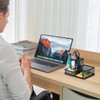 Mesh Desk Organiser Black Pencil Holder Tidy 3 Compartment Desktop