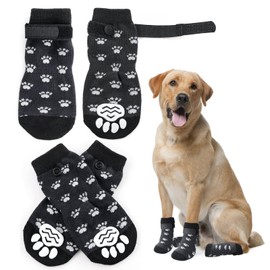 Calcetines Antideslizantes para Perros con Protectores de Patas,Calcetines Antideslizantes de Doble Cara para Perros con Correas Ajustables,Control de
