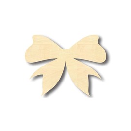 Unfinished Wood Bow Ribbon Shape Craft up to 46" DIY 5" / 1/4"