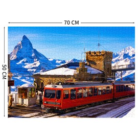 Jigsaw Puzzles for Adults 1000, Puzzles for Adults, Challenging Puzzles, Puzzle Game for The Whole for Women, Gifts for Men, Theme:Gornergrat Railway Station