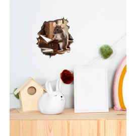 Mouse Reading Book Wall Murals Peel and Stick for Kids Room, Classroom Wall Decor - 3D Effect Wall Mural, Ideal Wall Stickers & Murals, Decorative Decal for Educational Spaces Design 8