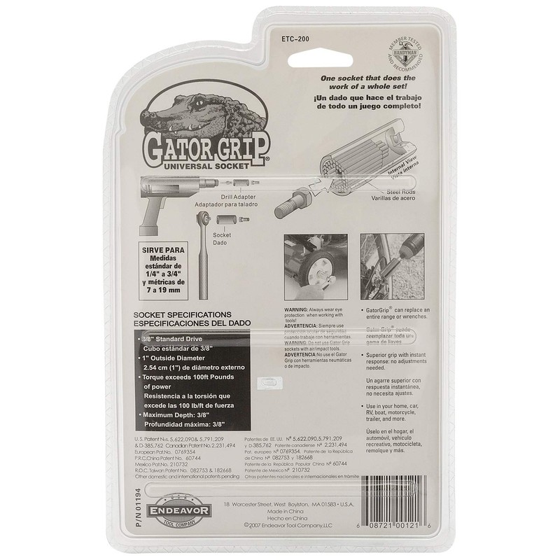Endeavor Tool Company 200MO Gator Grip the Original Universal Socket