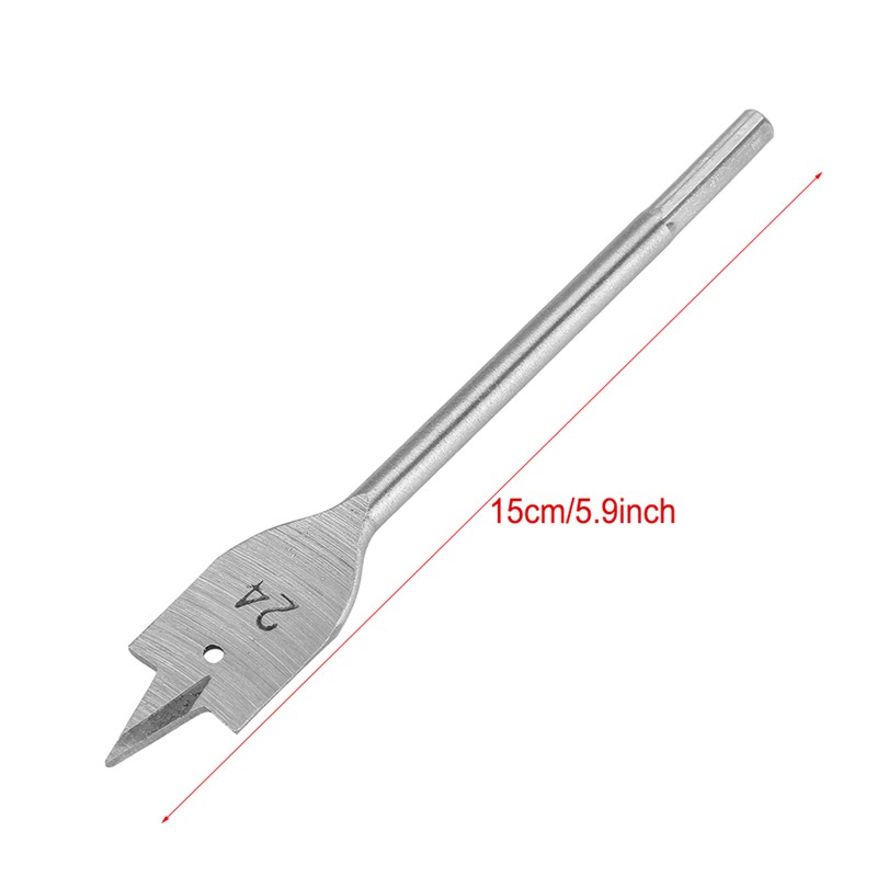 15pcs Carbon Steel Hex Shank Spade Flat Wood Drill Bit