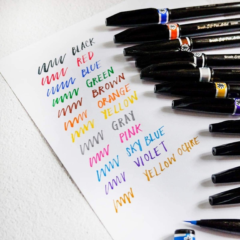 Pentel Arts Brush Sign Pen Artist Wallet of 12 Assorted