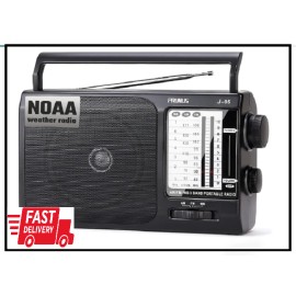 PRUNUS NOAA Weather AM FM Portable Radio with Best Reception, Transistor Black