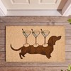 Tinideya Martini Dachshund 24 x 32 in Welcome Mat Funny