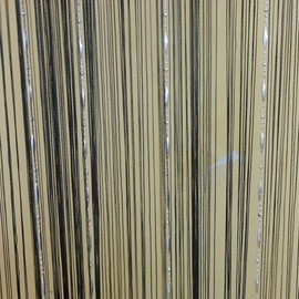 Zomanon 1m x2m Beaded String Curtain With Rod Processing Window Door Beauty Decorative Panel Room Divider Fly Screen Blind Tassel (Black)