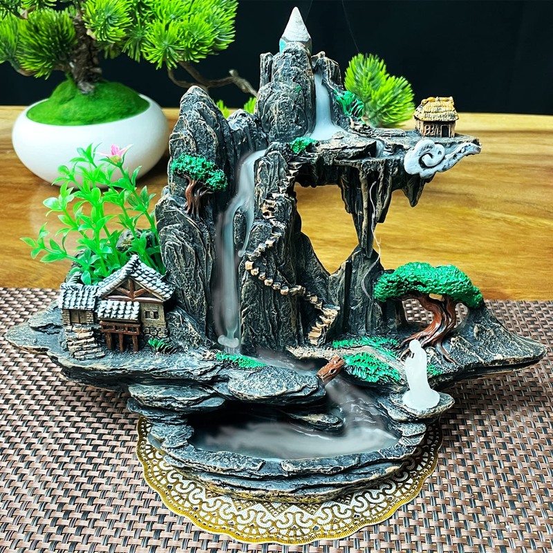 Zvaiuk Mountain Waterfall Incense Burner，Backfall Incense Holder River, Incense Falls