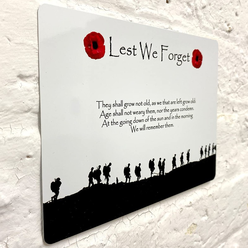 ShopQuality4U Soldiers Military Poppy Lest We Forget Printed on Glossy