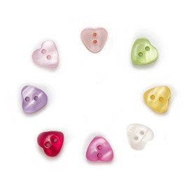 20 PCS Heart Multi-Color 2 Holes Resin Buttons Clothing Decoration Sewing Scrapbooking Card Making DIY