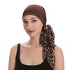 ZLYC Women Chemo Headwear Long Head Covering Scarf, Leopard Print