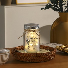 SAHIJE Sister in Law Birthday Gifts from Brother, Sister –Mother’s Day, Thanksgiving, Christmas, Wedding Gift -Mason Jar Night Light Home Décor Lamp